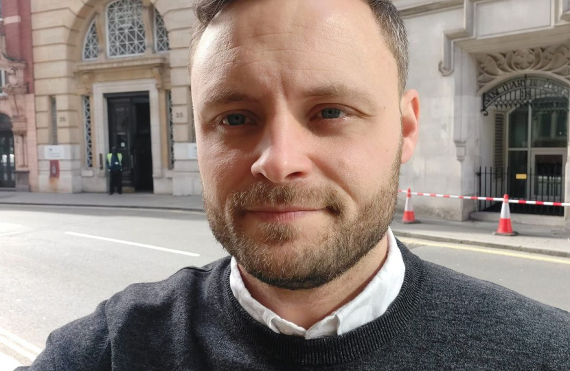 Ben outside the Department for Education