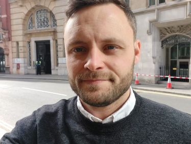 Ben outside the Department for Education